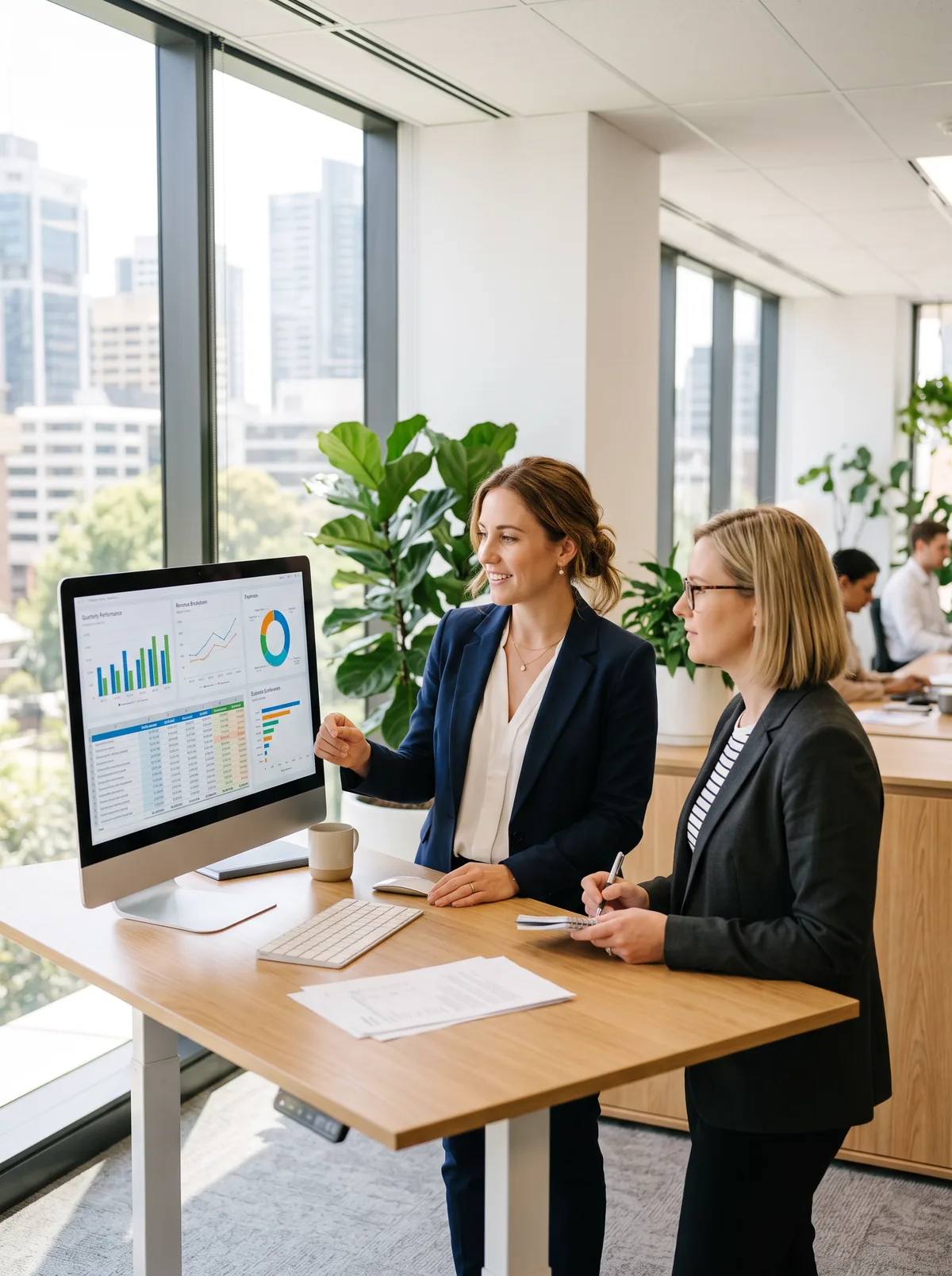 PAFS accountants reviewing a client's monthly numbers